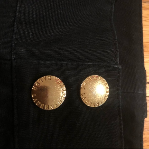 Lauren Ralph Lauren Black Pocket Cargo Pants With Gold Hardware - Picture 6 of 12
